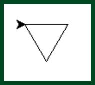 A black triangle with a black arrow

Description automatically generated